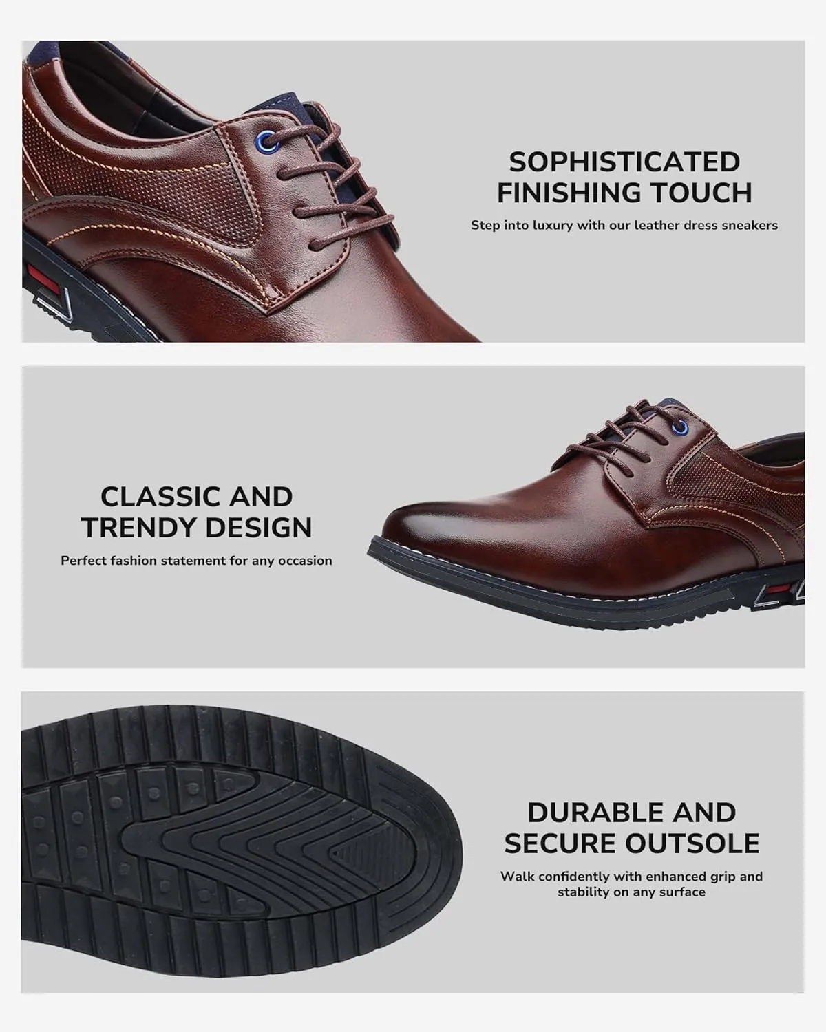 Men??s Dress Shoes No-Stripe Casual Business Oxford Derby Orthopedic Leather Shoes Comfortable Walking Shoes Office Loafers Work Flats