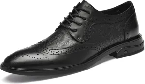 Men's Dress Shoes Two Tone Cowhide Leather Oxford Shoes with Brogue Details for Formal Business and Wedding - Derby Style