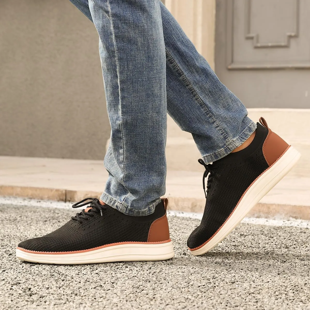 Men's Fashion Dress Sneakers Casual Walking Shoes Business Oxfords Comfortable Breathable Lightweight Tennis Zapatos para Hombre