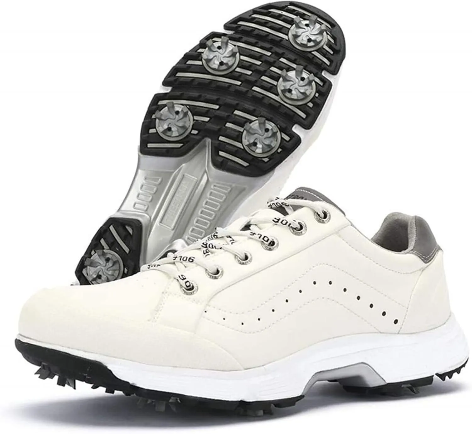 Men's Golf Shoes Professional Waterproof Spike Plus Size Golf Shoes Men's Lightweight Outdoor Non-Slip Walking Shoes