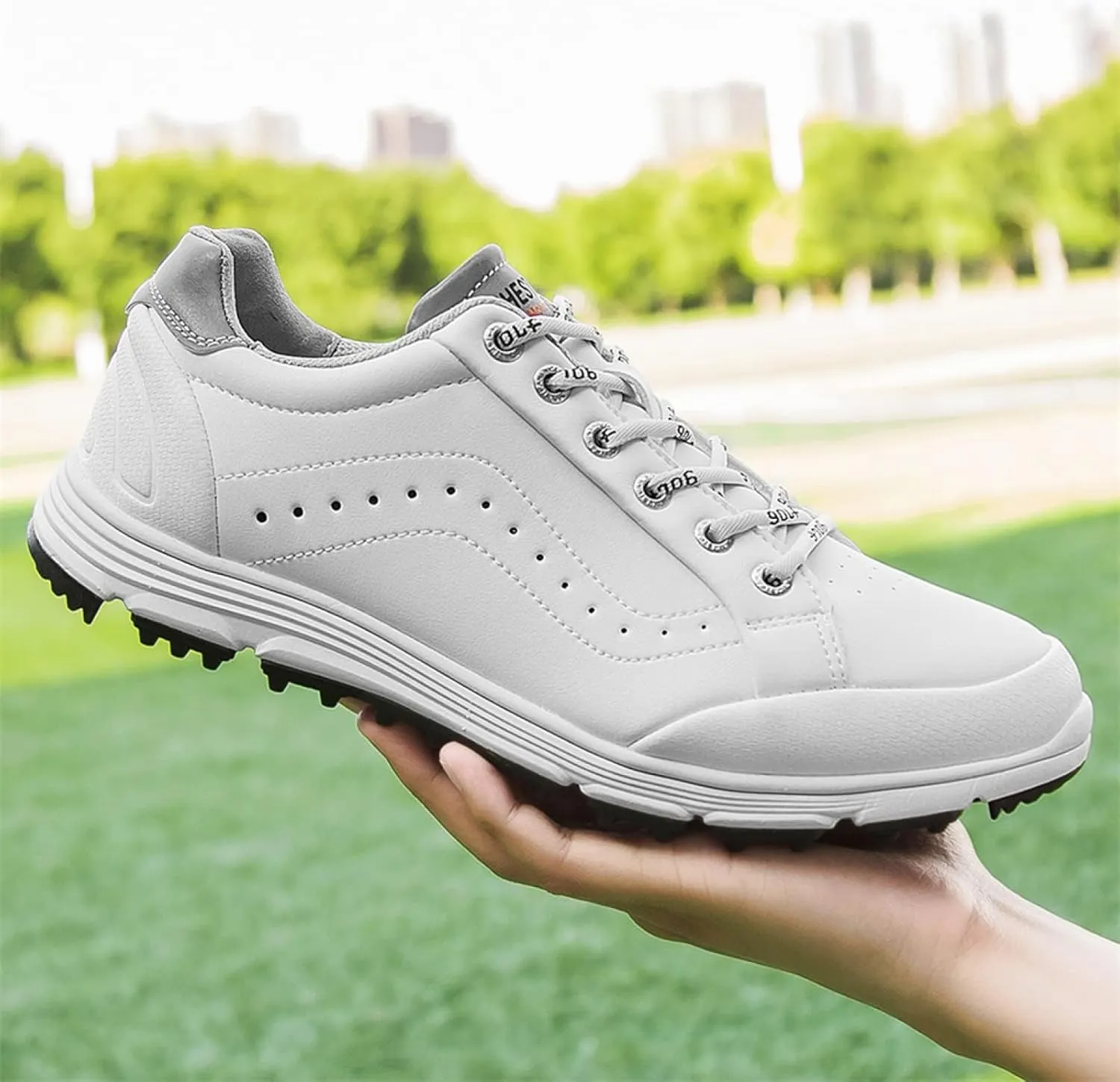 Men's Golf Shoes Professional Waterproof Spike Plus Size Golf Shoes Men's Lightweight Outdoor Non-Slip Walking Shoes