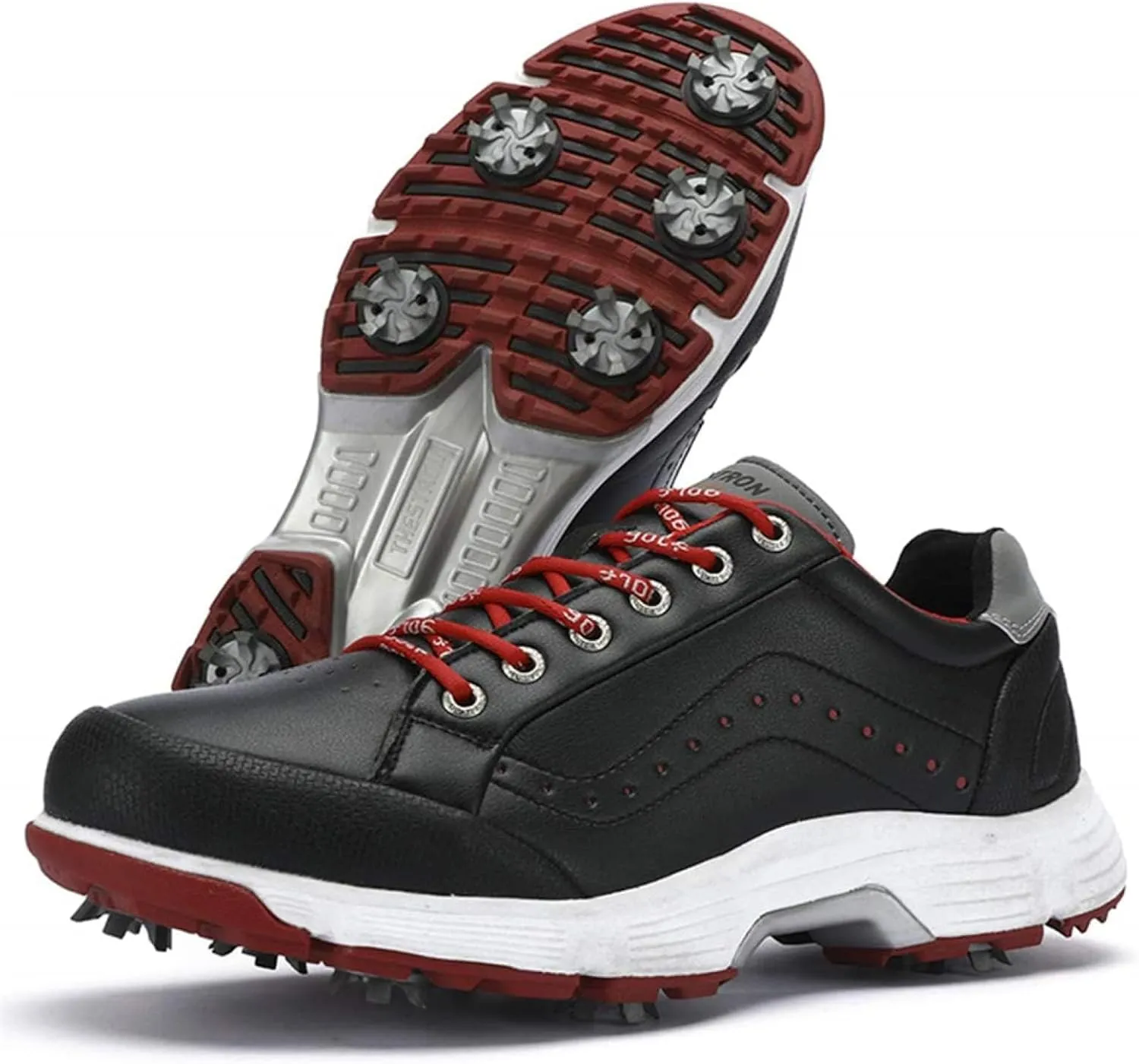 Men's Golf Shoes Professional Waterproof Spike Plus Size Golf Shoes Men's Lightweight Outdoor Non-Slip Walking Shoes