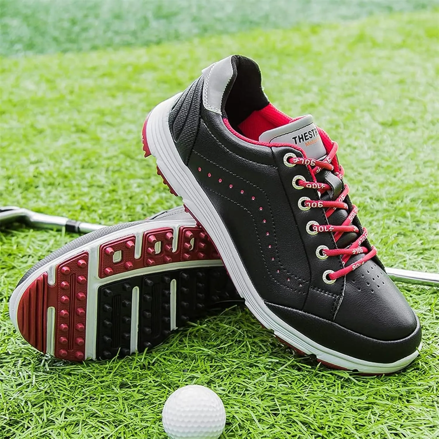 Men's Golf Shoes Professional Waterproof Spike Plus Size Golf Shoes Men's Lightweight Outdoor Non-Slip Walking Shoes
