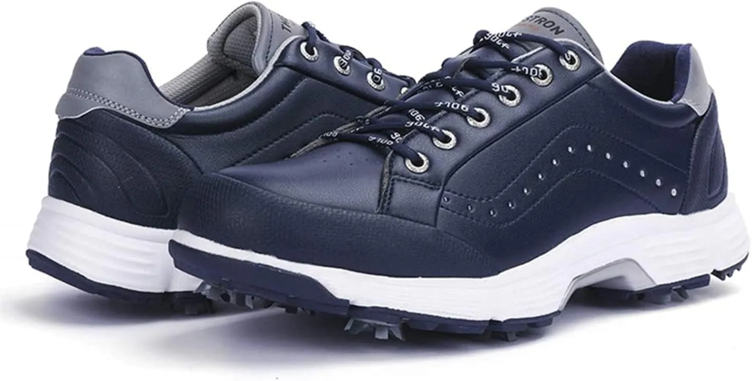 Men's Golf Shoes Professional Waterproof Spike Plus Size Golf Shoes Men's Lightweight Outdoor Non-Slip Walking Shoes