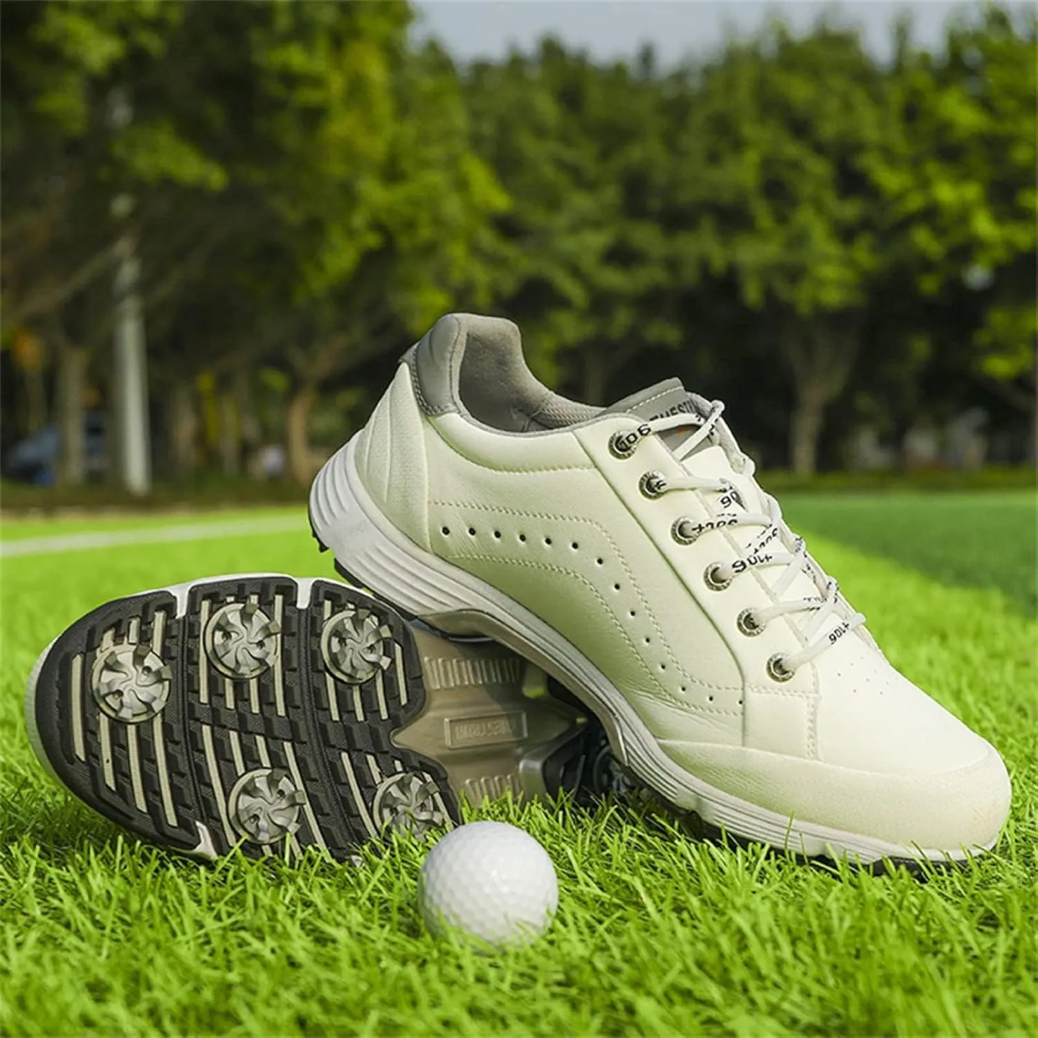 Men's Golf Shoes Professional Waterproof Spike Plus Size Golf Shoes Men's Lightweight Outdoor Non-Slip Walking Shoes