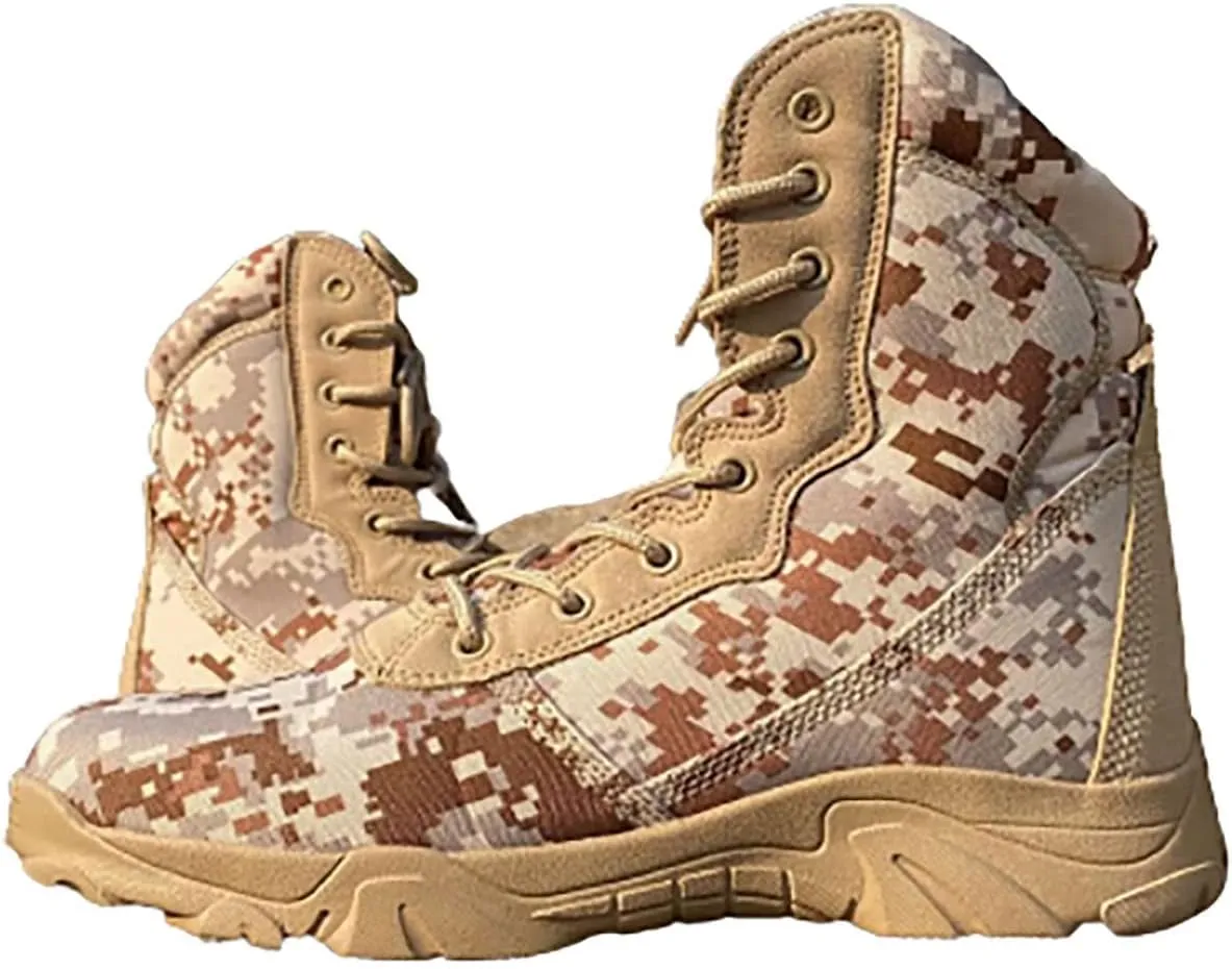 Men's Hiking Tactical Boots, Outdoor High-top Lightweight Abrasion-Resistant Military Work Shoes, for Breathable Soft and Comfortable Durable Work Boots