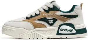 Men's Lace Up Sneakers Comfy Trendy Platform Shoes for Outdoor Walking Jogging Camping, All Seasons
