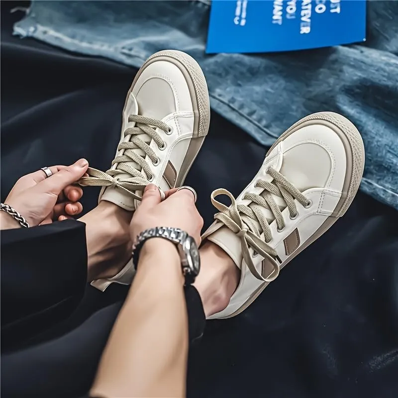 Men's Low-top Skate Shoes - Fashionable Black Casual Sports Shoes, Suitable for Outdoor and Casual wear Styles, Canvas Versatile Student