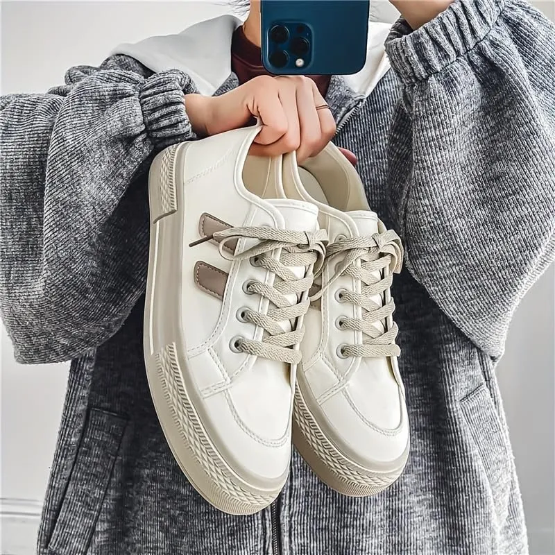 Men's Low-top Skate Shoes - Fashionable Black Casual Sports Shoes, Suitable for Outdoor and Casual wear Styles, Canvas Versatile Student