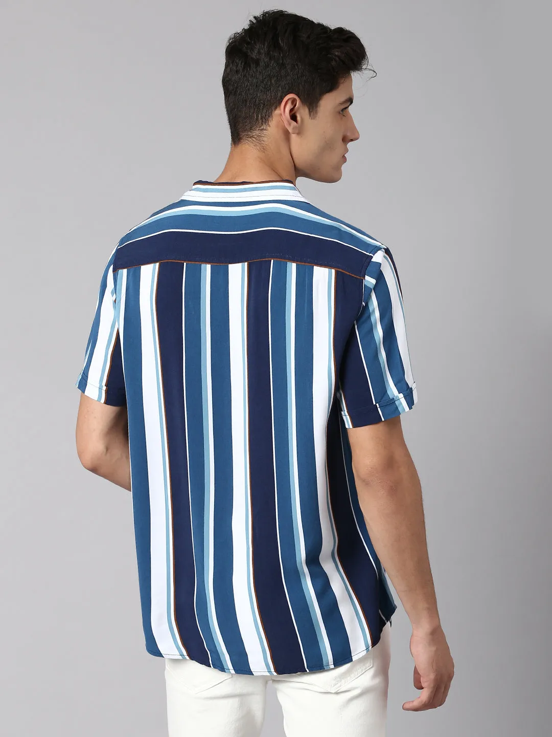 Men's Navy Slim Fit Casual Shirt