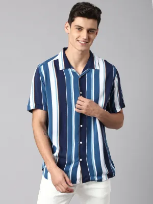 Men's Navy Slim Fit Casual Shirt