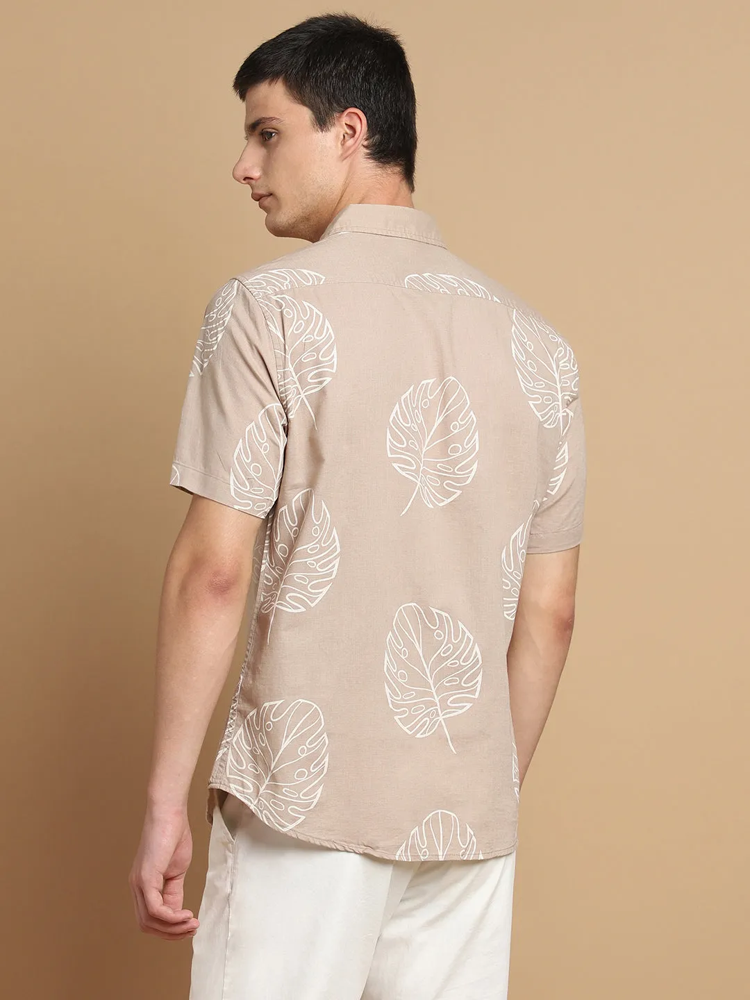 Men's Regular Fit Floral Printed Pure Cotton Casual Shirt