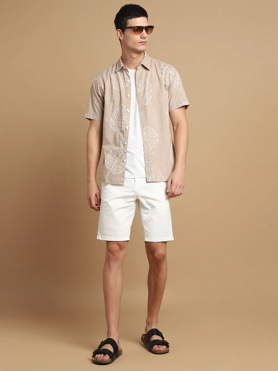 Men's Regular Fit Floral Printed Pure Cotton Casual Shirt