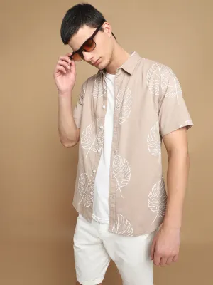 Men's Regular Fit Floral Printed Pure Cotton Casual Shirt