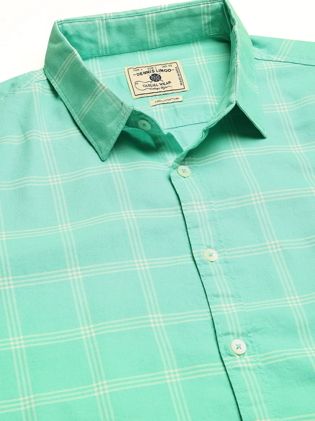 Men's Slim Fit Cotton Checks Full Sleeves Casual Shirt (C9012)