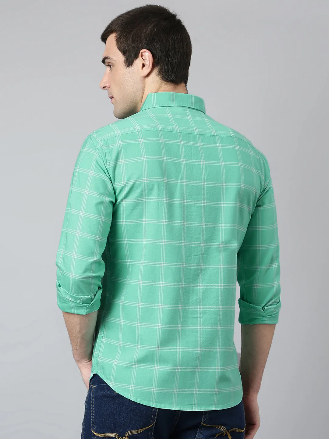 Men's Slim Fit Cotton Checks Full Sleeves Casual Shirt (C9012)