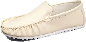 Mens Soft Leather Loafers Casual Fashion Light Breathable Slip On Penny Loafers Handmade Stitching Casual Driving Dress Boat Shoe