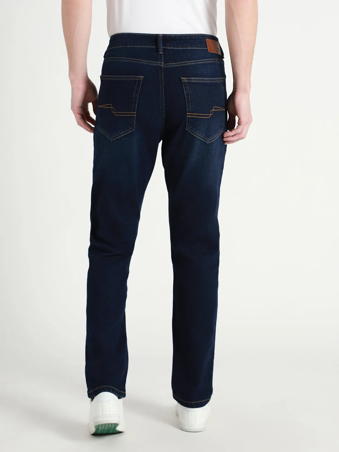 Men's Straight Washed MID BLUE Jeans