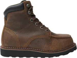 Mens Vintage Wedge Work Boots - ASTM Steel Toe   Lightweight   Shock Absorption   Slip Resistant   2 Different Insoles   All-season work boots