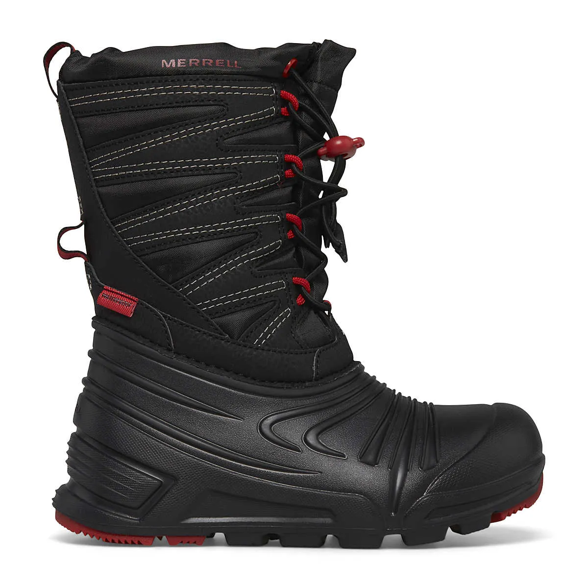 Merrell Big Kid's Snow Quest Lite 3.0 Waterproof Winter Boots - Black/Grey/Red