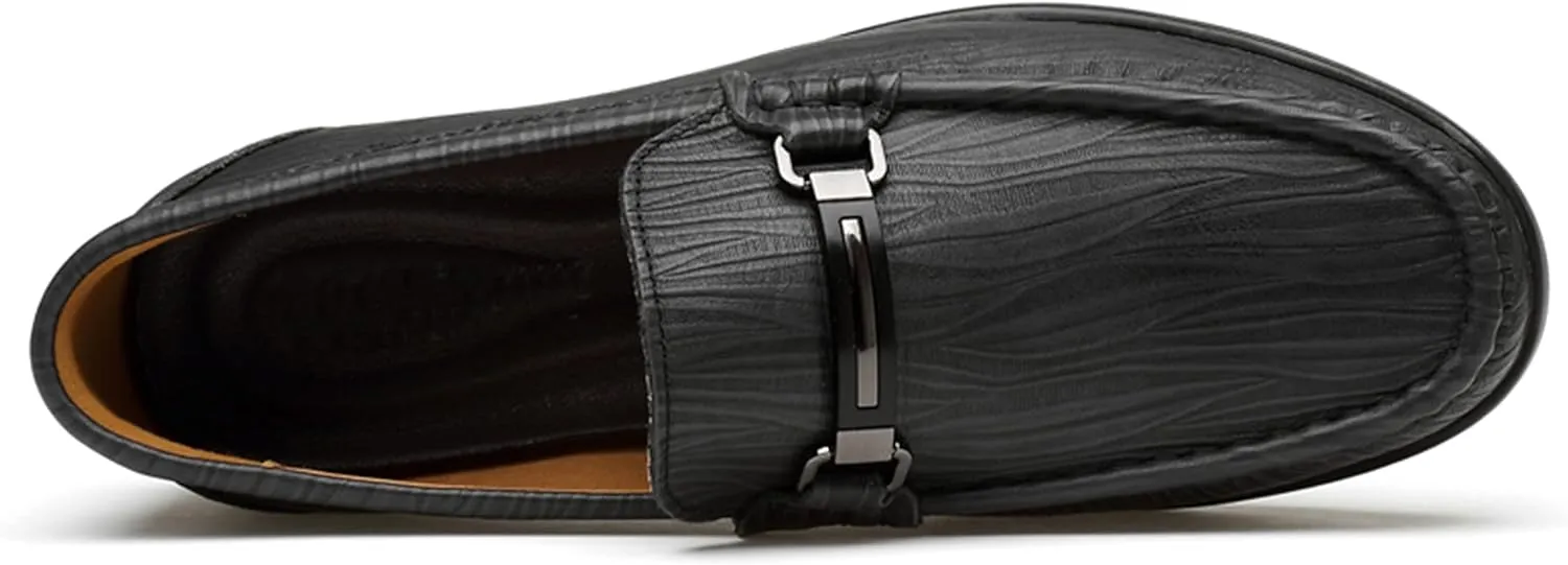 Minishion Loafers Shoes for Men Boy Buckle Driving Shoes 2899#