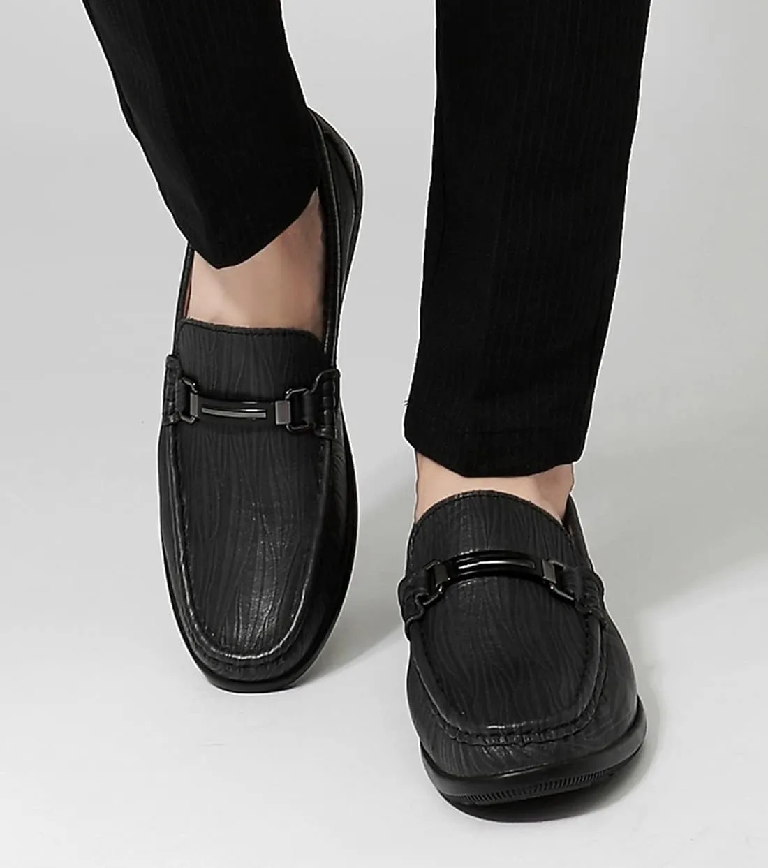Minishion Loafers Shoes for Men Boy Buckle Driving Shoes 2899#