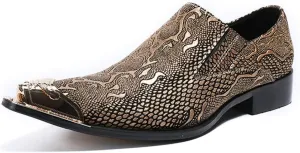 New Dress Shoes for Men Loafer Mens Printed Slip On Oxford Shoes Slip On for Show Genuine Leather