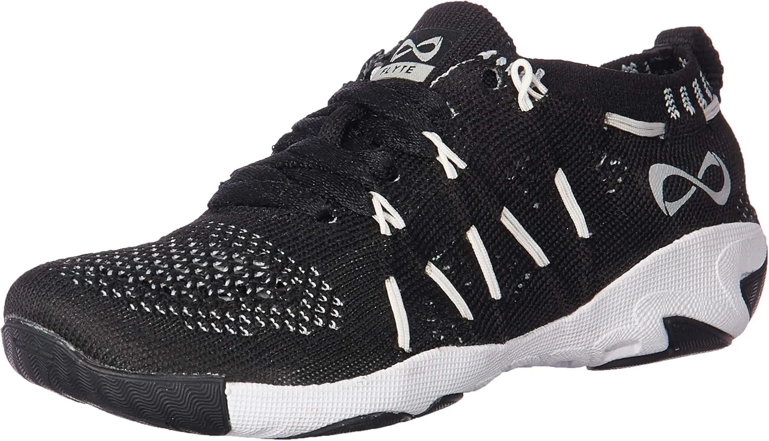 Nfinity Flyte Black Cheer Shoes for Youth Girls  High-Performance Breathable Sneakers for Cheerleading, Dance, and Sports Training  Lightweight and Durable for Competition