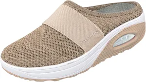 Orthopedic Mesh Mules for Women Backless Slip On Walking Sneakers Arch Support Air Cushion Slip on Casual Mens Shoes