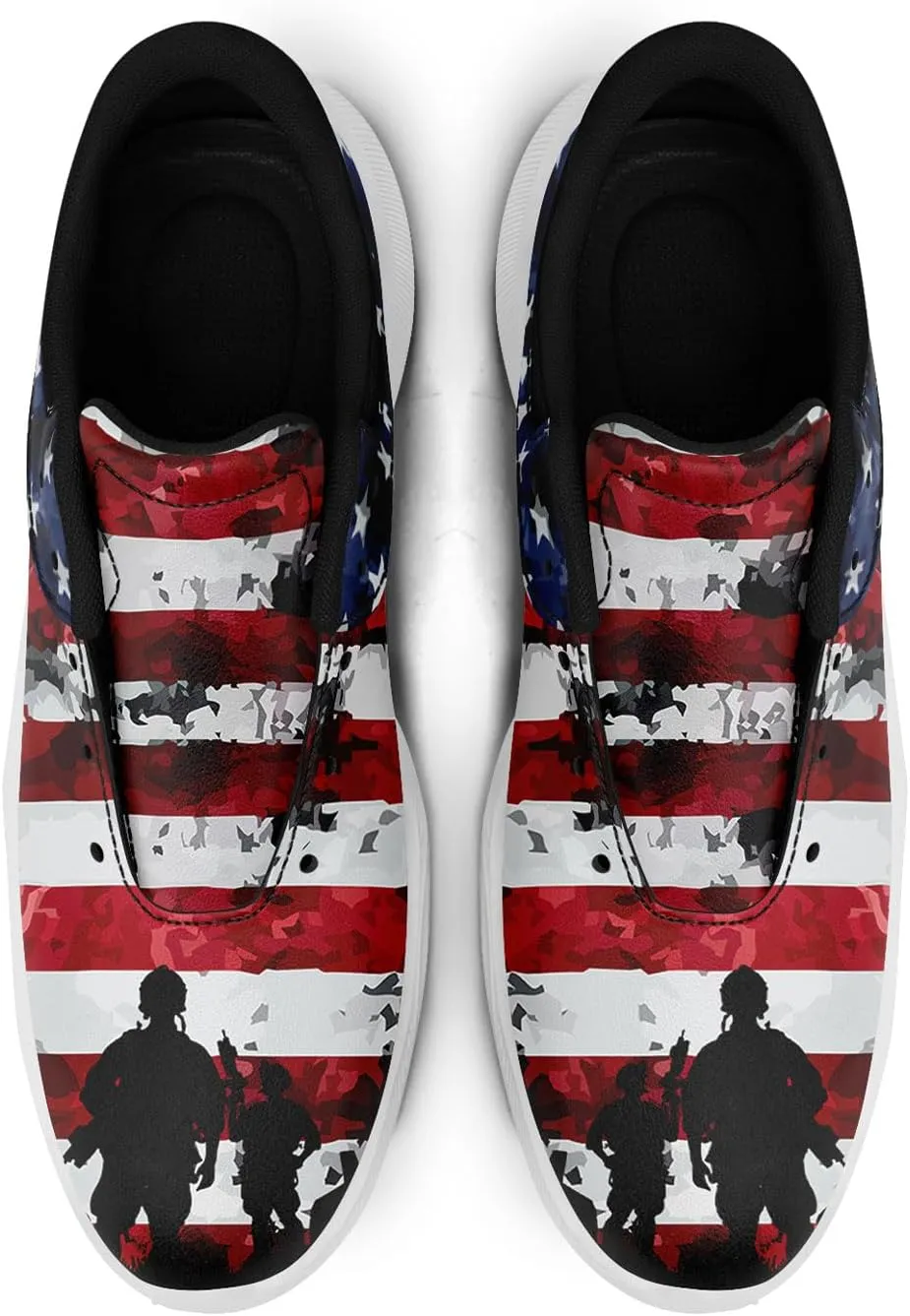 Patriotic Spikeless Golf Shoes for Men, Women's Breathable Golf Sneakers with American Flag Designs Sports Walking Footwear