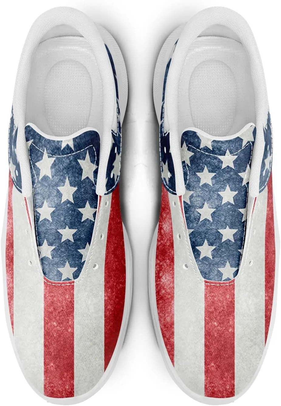 Patriotic Spikeless Golf Shoes for Men, Women's Breathable Golf Sneakers with American Flag Designs Sports Walking Footwear