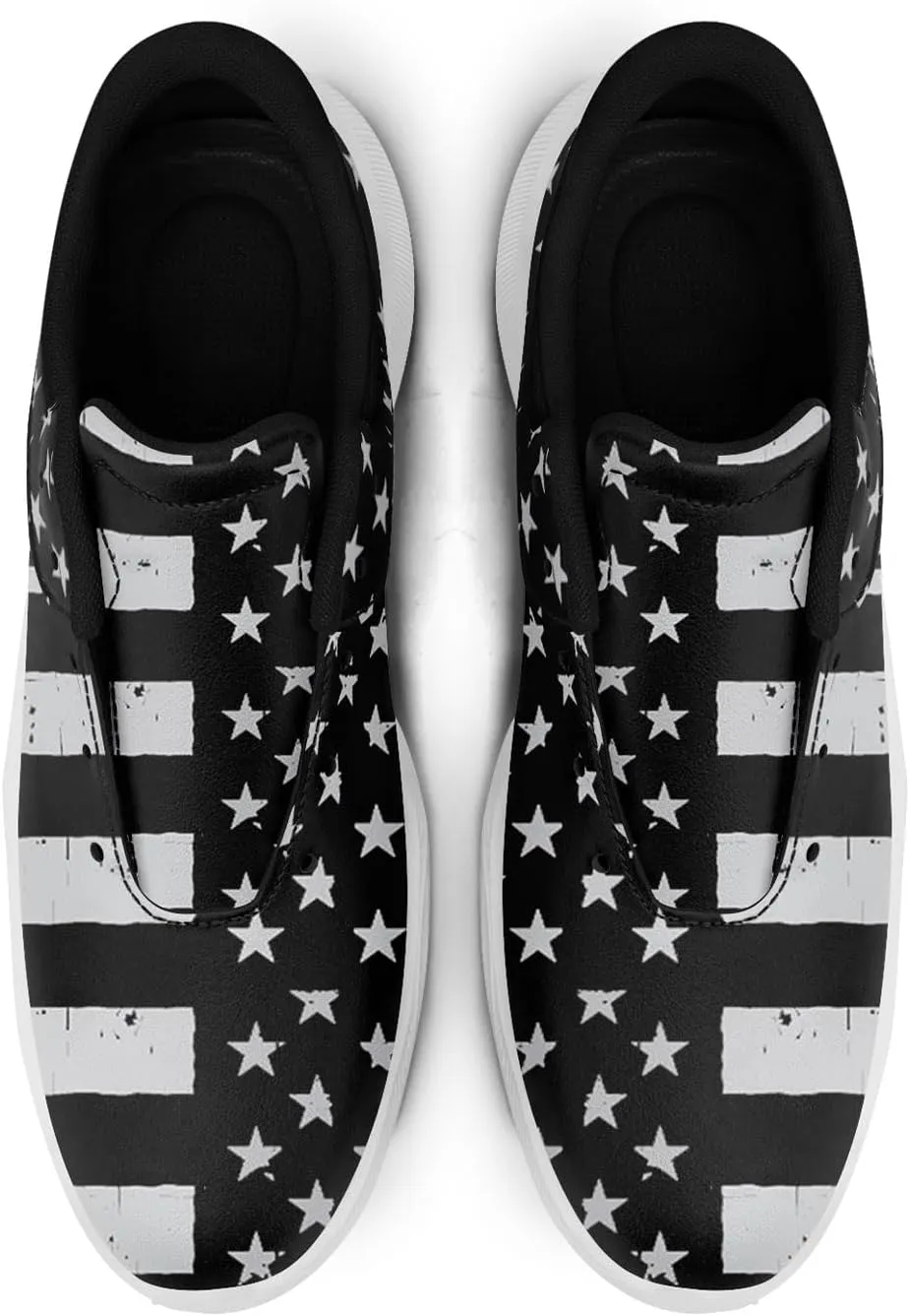 Patriotic Spikeless Golf Shoes for Men, Women's Breathable Golf Sneakers with American Flag Designs Sports Walking Footwear