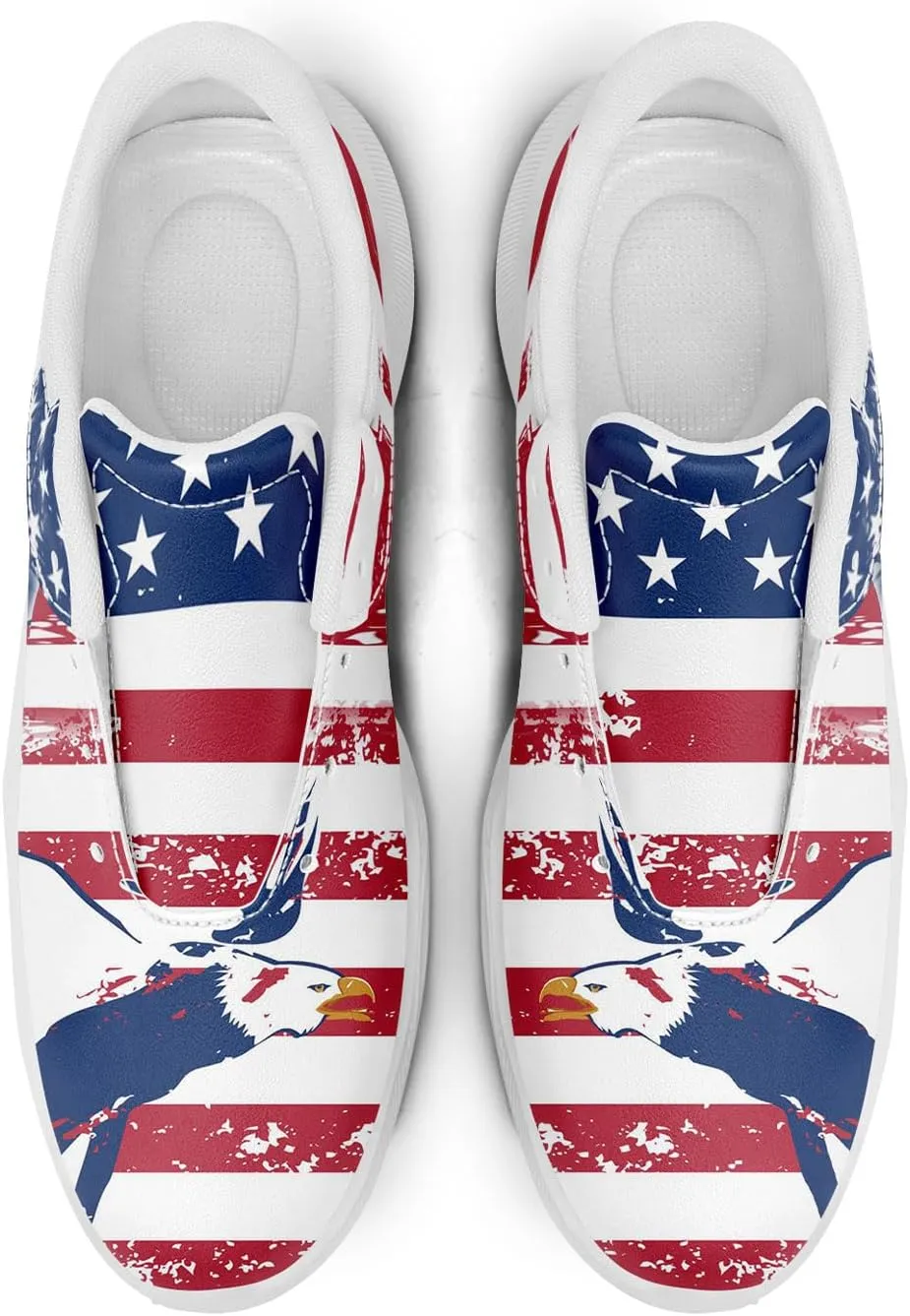 Patriotic Spikeless Golf Shoes for Men, Women's Breathable Golf Sneakers with American Flag Designs Sports Walking Footwear