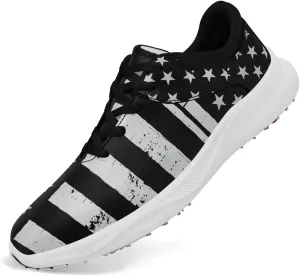 Patriotic Spikeless Golf Shoes for Men, Women's Breathable Golf Sneakers with American Flag Designs Sports Walking Footwear