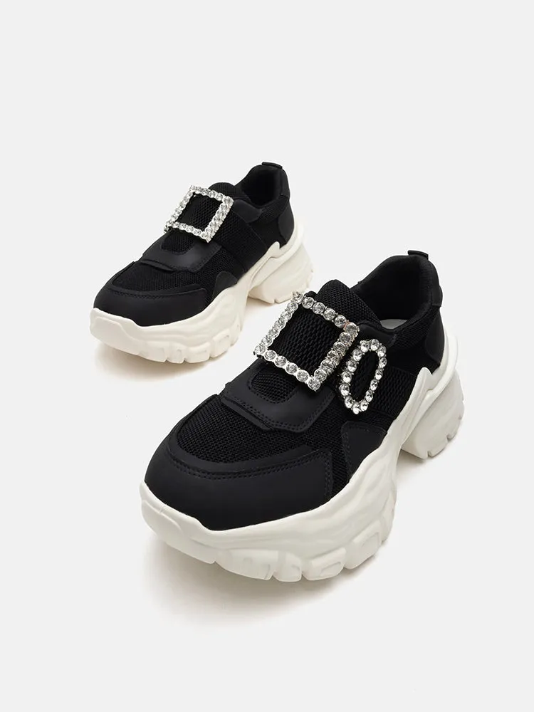 Raven Crystal Embellished Buckle Sneakers
