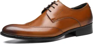 Santimon Mens Dress Shoes Fomal Leather Oxfords Fashion Wedding Prom Business Derby Casual Walking Shoes fo Men Boy