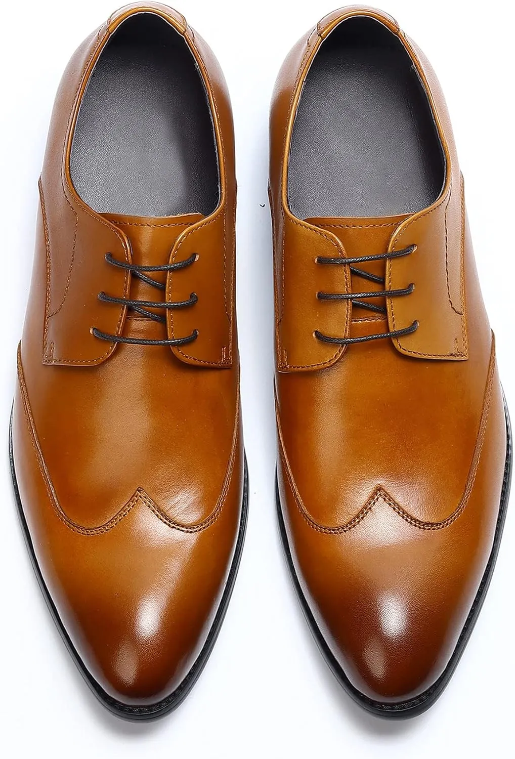 Santimon Mens Dress Shoes Fomal Leather Oxfords Fashion Wedding Prom Business Derby Casual Walking Shoes fo Men Boy