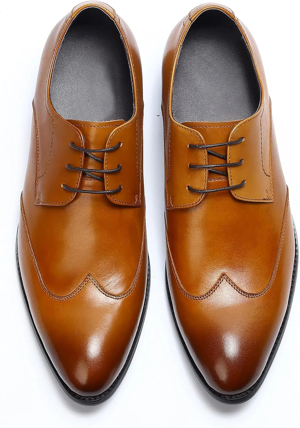 Santimon Mens Dress Shoes Fomal Leather Oxfords Fashion Wedding Prom Business Derby Casual Walking Shoes fo Men Boy
