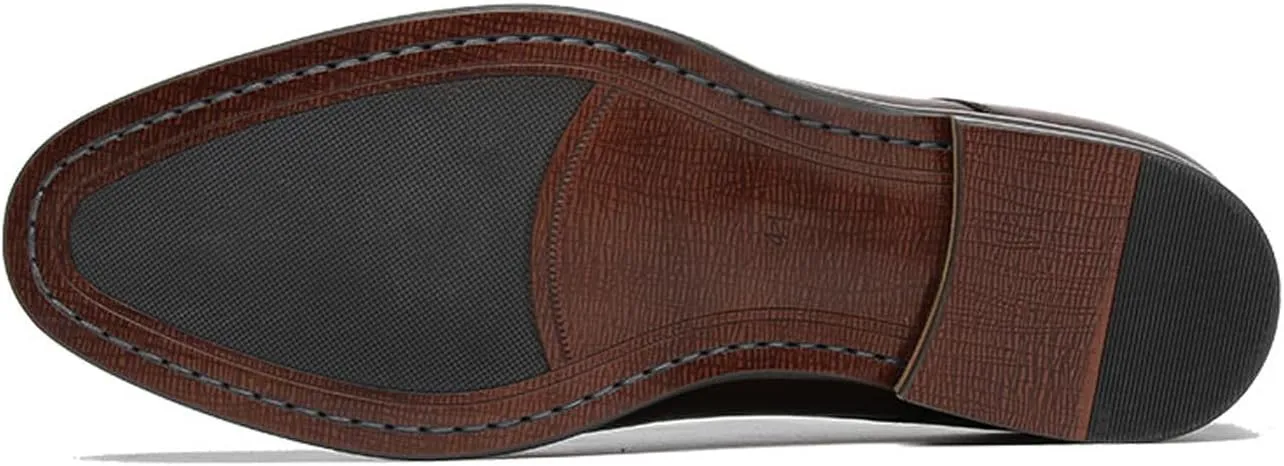 Santimon Men??s Genuine Leather Oxfords Dress Shoes ?C Handcrafted Cap-Toe Derby Shoes for Formal, Tuxedo, Prom, Wedding & Business Casual