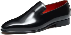 Santimon Mens Loafers Dress Casual Slip-On Penny Loafer Fashion Formal Business Moccasin Wedding Tuxedo Genuine Leather Comfortable Shoes for Men