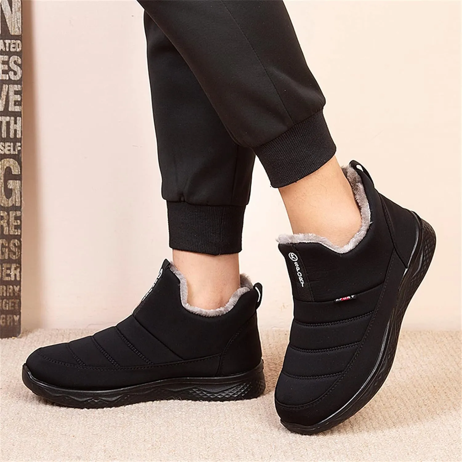 SBGMoSJ Winter Boots for Women 2023 Trendy Womens Size 7 Winter Boots Pink Cute Womens Winter Boots Waterproof Slip on Snowshoeing Boots Women Botas Contra El Agua Para Mujeres