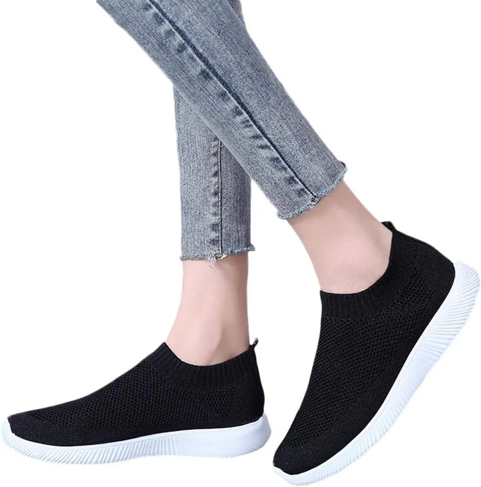 SBGMoSJ Women Sneakers Black Tenis OrtopDicos para Mujer para Caminar Extra Wide Gym Shoes for Women Running Shoes Womens Lightweight Fashion Sport Sneakers Black Slip On Shoes Women Size 11