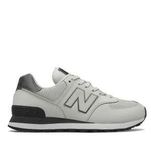 Scarpe Donna NEW BALANCE Sneakers 574 in Pelle Traforata colore Grey e Black