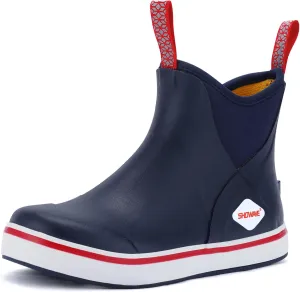 Showave Kid's Deck Boots Waterproof Ankle Rain Boots for Boys Girls Insulated Neoprene Rubber Boots Non-slip Child Rain Shoes