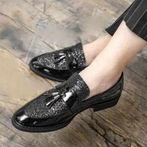 Slip-On Formal Casual Loafer Oxford Shoes Wedding Italian Leather Slip-on Shoes Mens Business Dress Pointed Toe Shoes