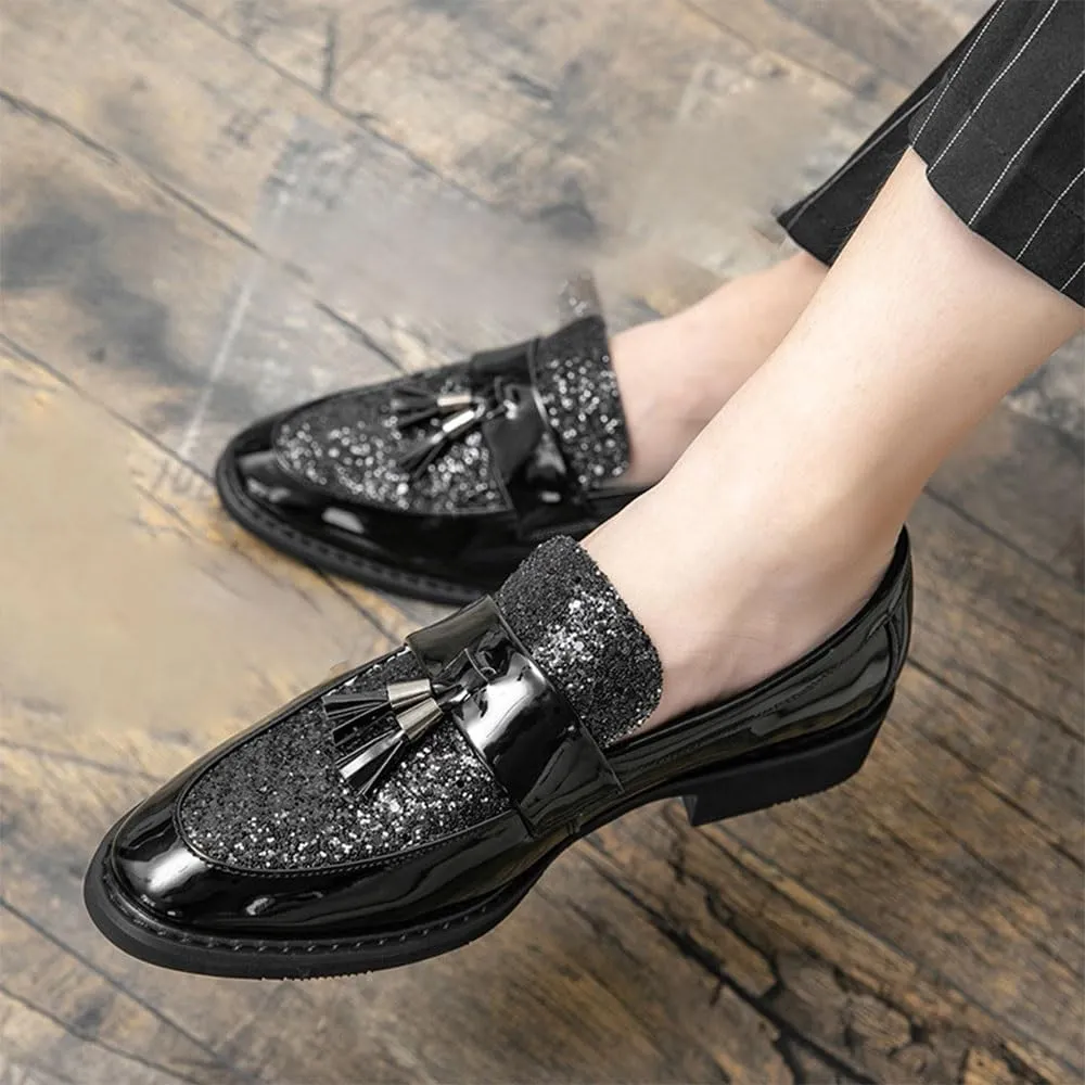 Slip-On Formal Casual Loafer Oxford Shoes Wedding Italian Leather Slip-on Shoes Mens Business Dress Pointed Toe Shoes
