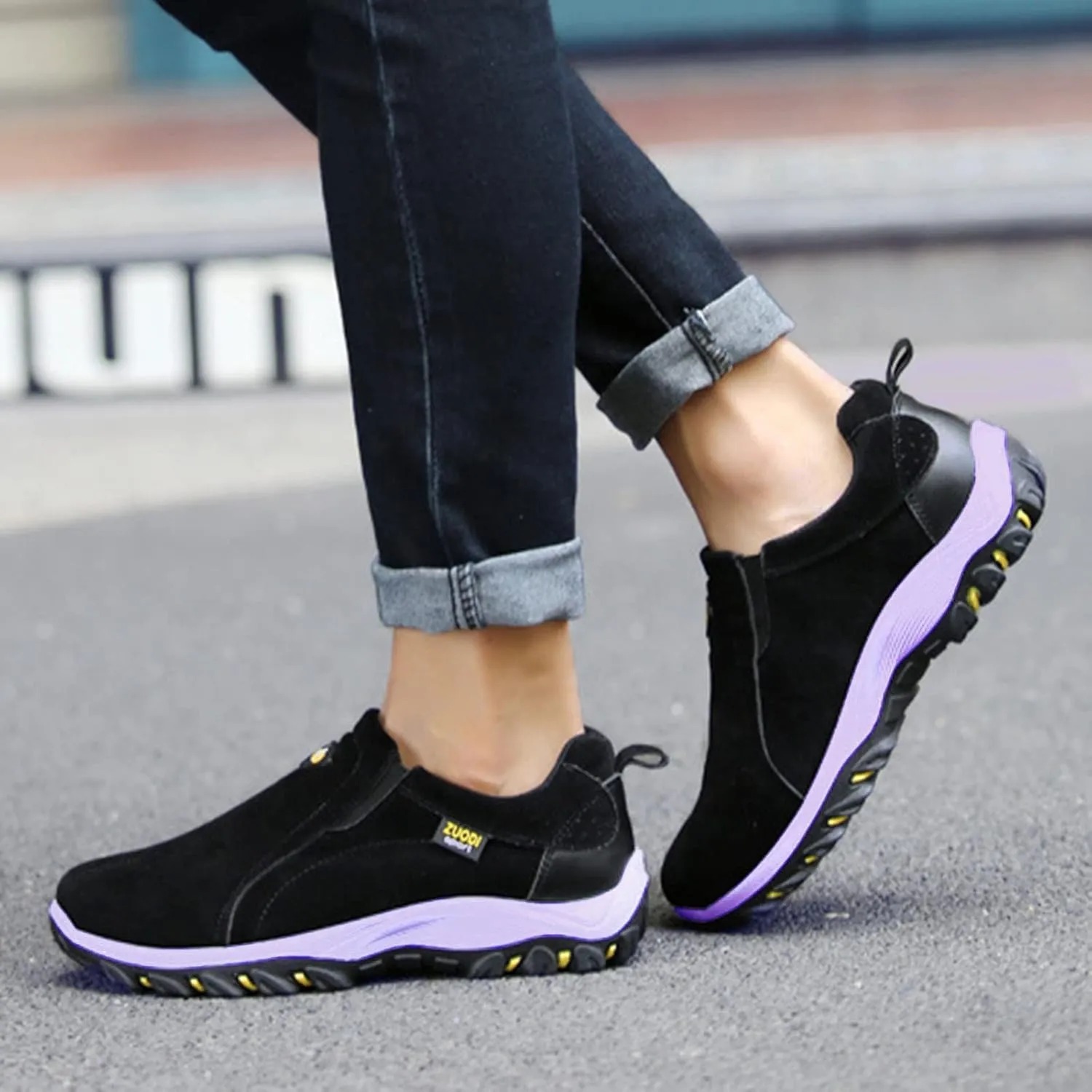 Slip On Shoes Women Wide Toe Box Walking Shoes Women Arch Support Slip On Women Casual Shoes Size 5.5 Chunky Sneakers for Women Y2K Black Athletic Shoes Women Size 5.5