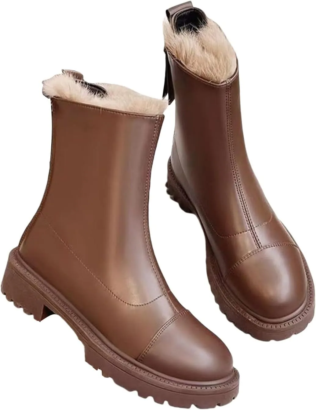 Snow Boots for Women Fashion Womens Winter Shoes Warm Plush Lined Ankle Booties Comfortable Slip On Outdoor Boots