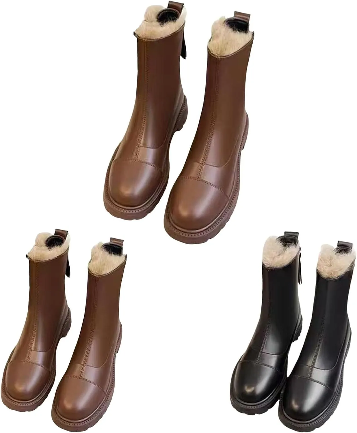 Snow Boots for Women Fashion Womens Winter Shoes Warm Plush Lined Ankle Booties Comfortable Slip On Outdoor Boots