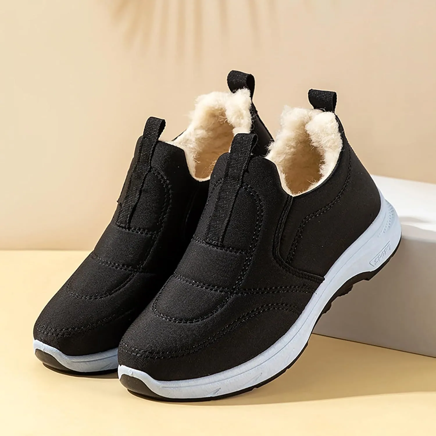Snow Shoes For Men Fu Lined Ankle Booties Non-Slip Insulated Slip On Shoes Hiking Boots Women aterproof